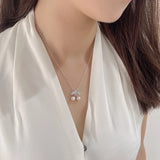 925 Silver Cherry 8.5mm Pearl Pendant Necklace for Women Fine Jewelry