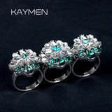 Kaymen Especial Three Finger Rings for Girls, Women's Wedding Ring