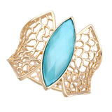 Kaymen Jewelry Hollow Out Resin Stone Cuff Bracelet for Party Wedding
