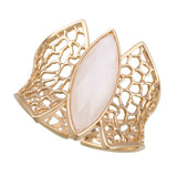 Kaymen Jewelry Hollow Out Resin Stone Cuff Bracelet for Party Wedding