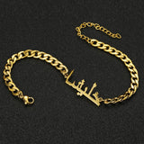 Men's Arabic Name Bracelet Stainless Steel NK Chain 5mm