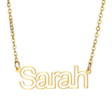 Hollow Letters Choker Necklace Stainless Steel Name Thick Cuban Chain