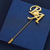 Groom Initials Lapel Pin Stainless Steel Brooches