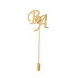 Groom Initials Lapel Pin Stainless Steel Brooches