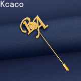 Groom Initials Lapel Pin Stainless Steel Brooches