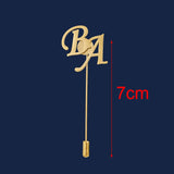 Groom Initials Lapel Pin Stainless Steel Brooches