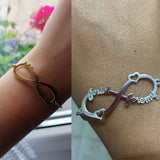 Infinite Bracelet Personalized Name Charms Gift Stainless Steel