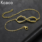 Infinite Bracelet Personalized Name Charms Gift Stainless Steel