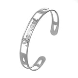 Plated Name Heart Bracelet 190mm Length Stainless Steel Letters Bangle
