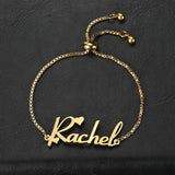 Name Bracelet Women Kids Stainless Steel Adjustable Stretch