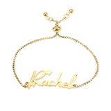 Name Bracelet Women Kids Stainless Steel Adjustable Stretch