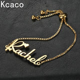 Name Bracelet Women Kids Stainless Steel Adjustable Stretch