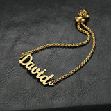 Name Bracelet Women Kids Stainless Steel Adjustable Stretch Letter Bracelets