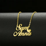 3-Layer Stainless Steel Name Necklace Heart Pendant Customized Gift