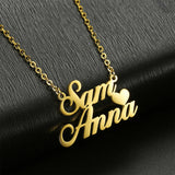 3-Layer Stainless Steel Name Necklace Heart Pendant Customized Gift