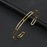 Custom Initial Cuff Bangle Stainless Steel Letter Jewelry