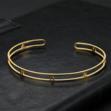 Custom Initial Cuff Bangle Stainless Steel Letter Jewelry