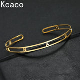 Custom Initial Cuff Bangle Stainless Steel Letter Jewelry