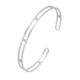 Custom Initial Cuff Bangle Stainless Steel Letter Jewelry