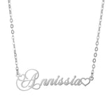 Stainless Steel Heart Choker Name Necklace Charm Women Jewelry