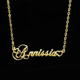 Stainless Steel Heart Choker Name Necklace Charm Women Jewelry