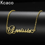 Stainless Steel Heart Choker Name Necklace Charm Women Jewelry