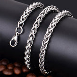 Stainless Steel Wheat Chain Necklace 2.5/3/4/5/6mm