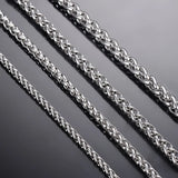 Stainless Steel Wheat Chain Necklace 2.5/3/4/5/6mm