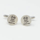Keep Calm And Ride On Cufflinks Biking Cufflinks Father's Gift Cuff Links
