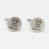 Keep Calm And Ride On Cufflinks Biking Cufflinks Father's Gift Cuff Links