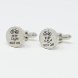 Keep Calm And Ride On Cufflinks Biking Cufflinks Father's Gift Cuff Links