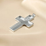 Cross Pendant Bezel Settings for Resin Jewelry DIY 26x38MM