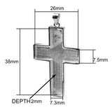 Cross Pendant Bezel Settings for Resin Jewelry DIY 26x38MM