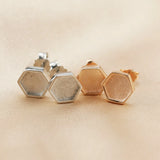 Breast Milk Resin Hexagon Earrings Setting Solid 925 Sterling Silver