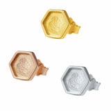 Breast Milk Resin Hexagon Earrings Setting Solid 925 Sterling Silver