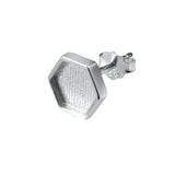 Breast Milk Resin Hexagon Earrings Setting Solid 925 Sterling Silver