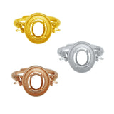 Breast Milk Resin Oval Ring Settings 925 Silver