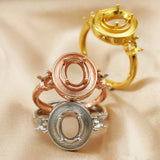 Breast Milk Resin Oval Ring Settings 925 Silver