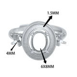 Breast Milk Resin Oval Ring Settings 925 Silver