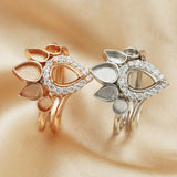 Breast Milk Resin Pear Ring Setting Solid 925 Sterling Silver Plated DIY Ring