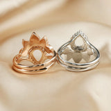 Breast Milk Resin Pear Ring Setting Solid 925 Sterling Silver Plated DIY Ring