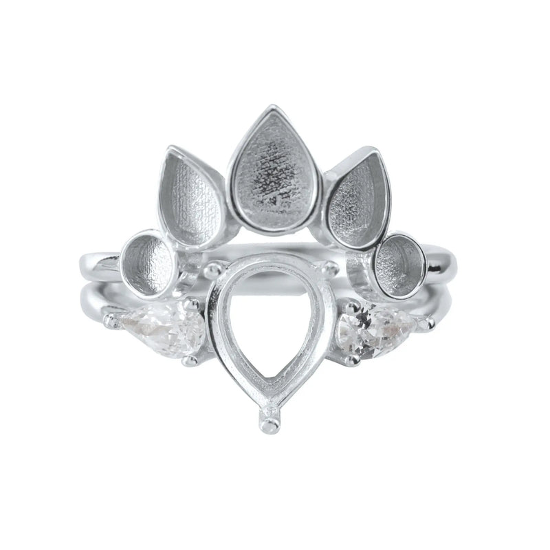 Breast Milk Resin Ring Setting 925 Sterling Silver Plated DIY Ring
