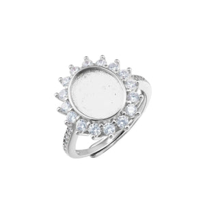 Breast Milk Resin Ring Setting 925 Sterling Silver Rose Plated CZ Stone Bezel