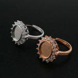 Breast Milk Resin Ring Setting 925 Sterling Silver Rose Plated CZ Stone Bezel