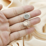 Breast Milk Resin Ring Setting 925 Sterling Silver Rose Plated CZ Stone Bezel