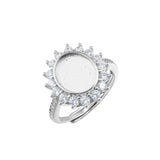 Breast Milk Resin Ring Setting 925 Sterling Silver Rose Plated CZ Stone Bezel