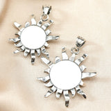 Breast Milk Resin Round Sun Pendant Bezel in 925 Sterling Silver