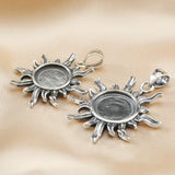 Breast Milk Resin Round Sun Pendant Bezel in 925 Sterling Silver