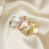 Breast Milk Resin Ring Bezel Setting Paw Solid 925 Silver Rose Plated