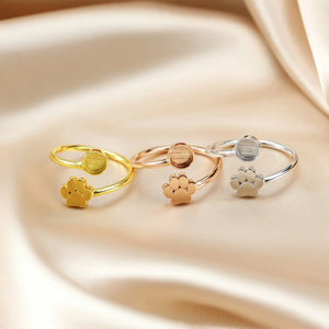 Breast Milk Resin Ring Bezel Setting Paw Solid 925 Silver Rose Plated